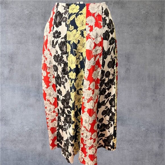 Jason Wu Floral Print Silk A-Line Skirt Sz 2 Multicolor - Picture 11 of 11